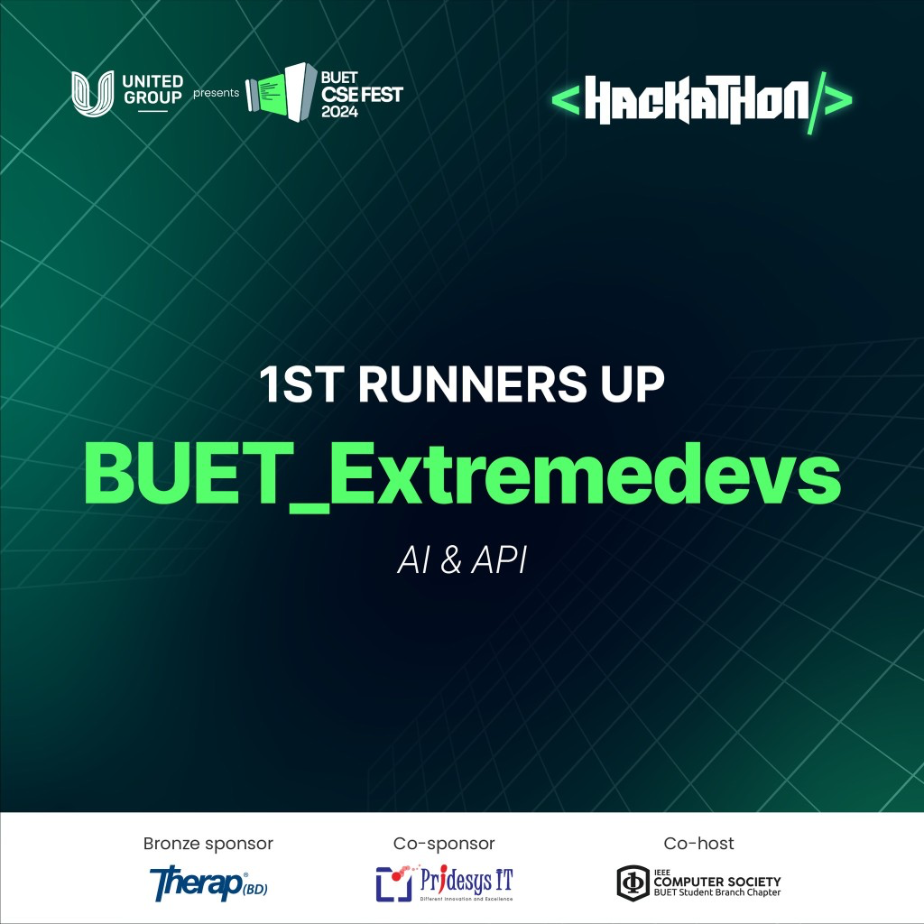 BUET CSE Fest Hackathon — 1st Runner-up